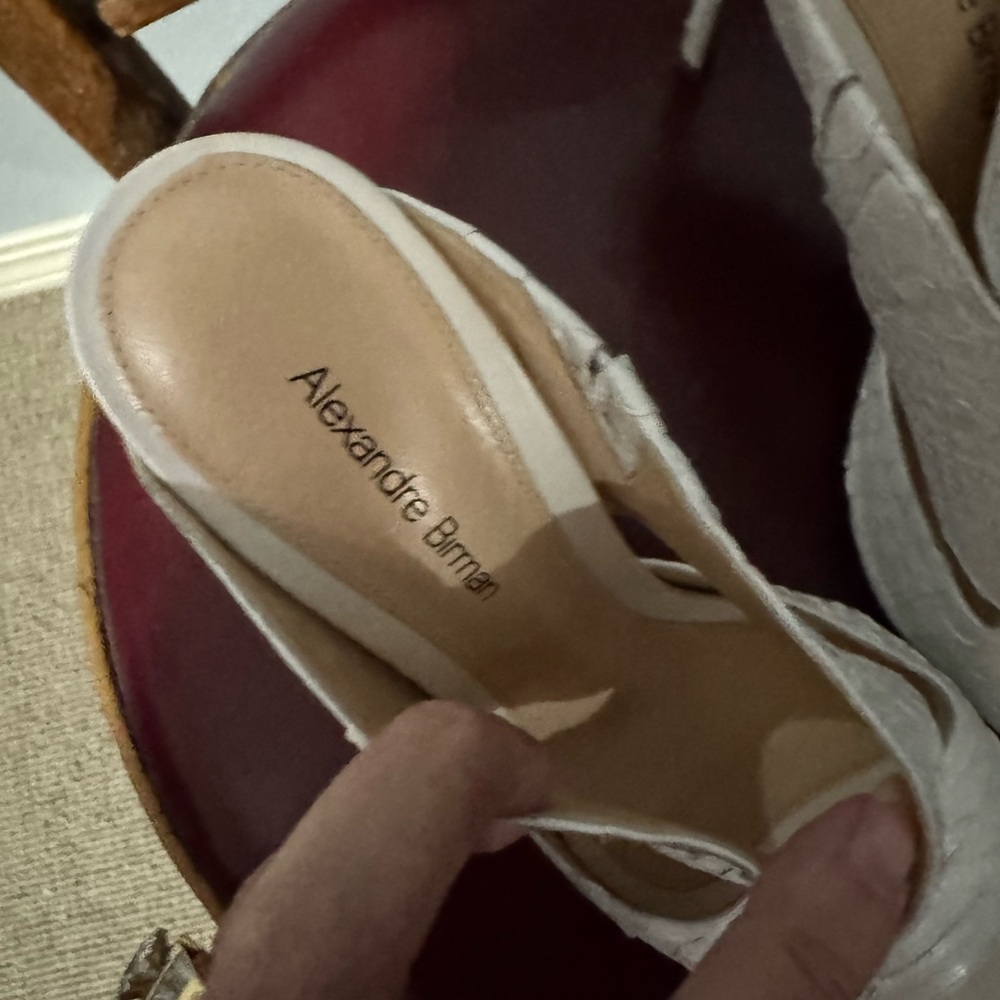 Alexandre Birman White Python Slide In Heels Sz 38 - image 3